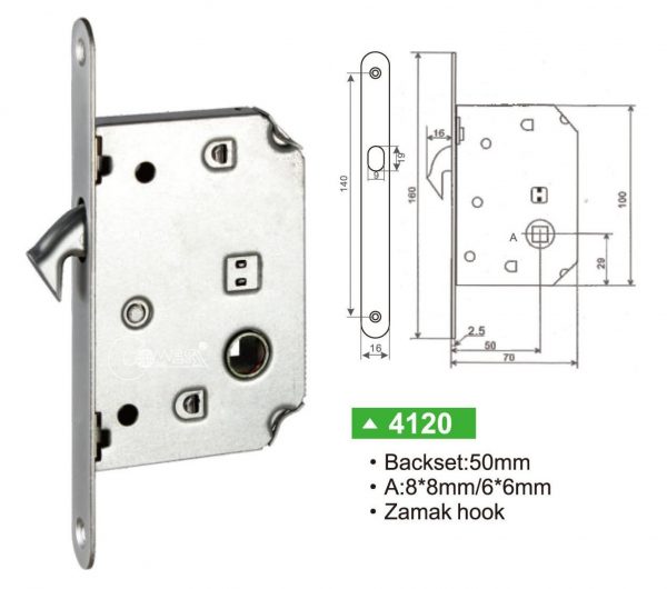 Rocket Door Frames: Square Bathroom Lock Details